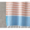 Candy Regenerated Striped Peshtemal 90x150 cm Orange-Light Blue