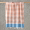 Candy Regenerated Striped Peshtemal 90x150 cm Orange-Light Blue