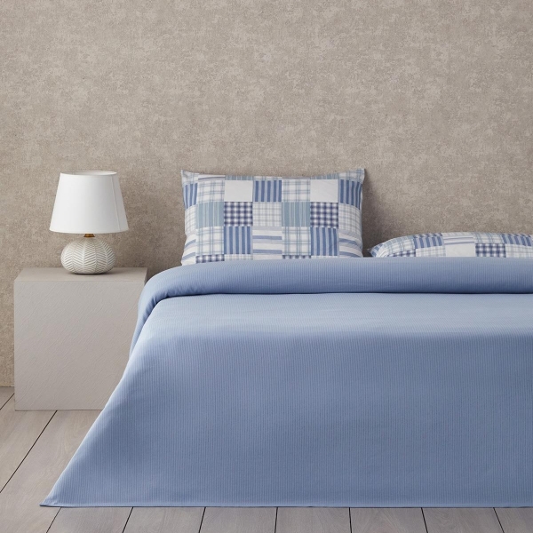 Modern Plaids Soft Double Pike Set 200x220 cm Blue