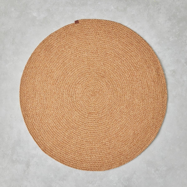Juliet Round Decorative Jute Rug 90 cm Natural