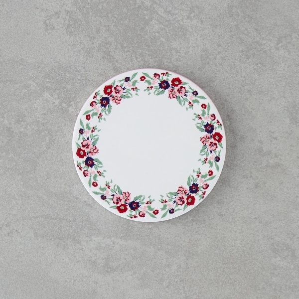 Vespera Ceramic Coaster 11 cm White - Pink