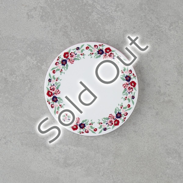 Vespera Ceramic Coaster 11 cm White - Pink