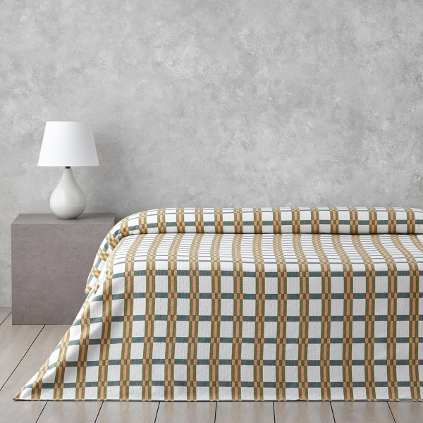 Summer Plaid Printed Cotton Double Pike 200x220 cm Green