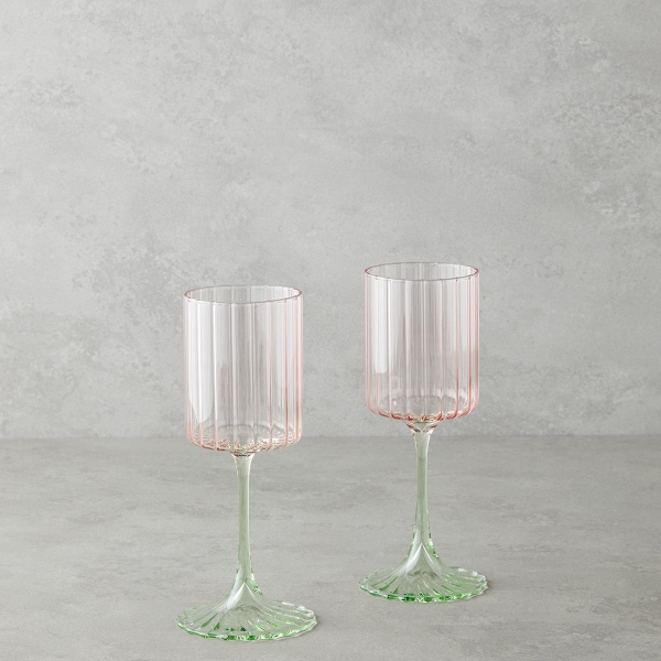 Glimmer Glass 2-Piece Chalice 250 ml Pink - Green