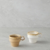 Arlena Ceramic 2-Piece Coffee Cup Set 105 ml Beige-Brown