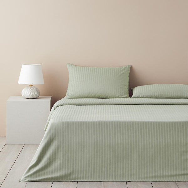 Crystal Silky Twill Double Duvet Cover Set 200x220 cm Green