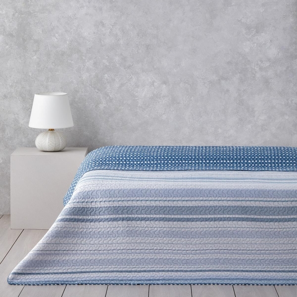 Contemporary Chic Double Multi-Purpose Bedspread 200x220 cm Navy Blue