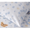 Butterfly Art Printed Single Pique Set 150x220 cm Blue