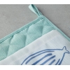 Aqualuna Oven Glove and Handle Set 17x30 Cm + 20x20 Cm Blue - Green