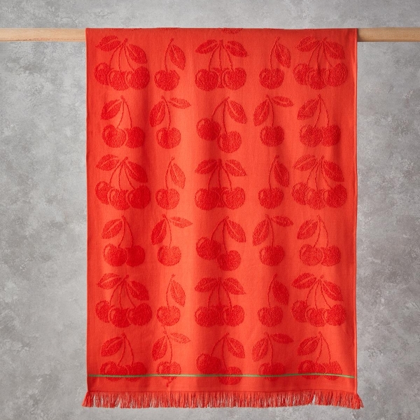 Sweet Cherry Pamuklu Plaj Havlusu 70x140 cm Mercan