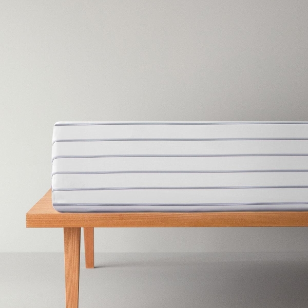 Serene Stripes Cotton Single Fitted Sheet 100x200 cm Navy Blue