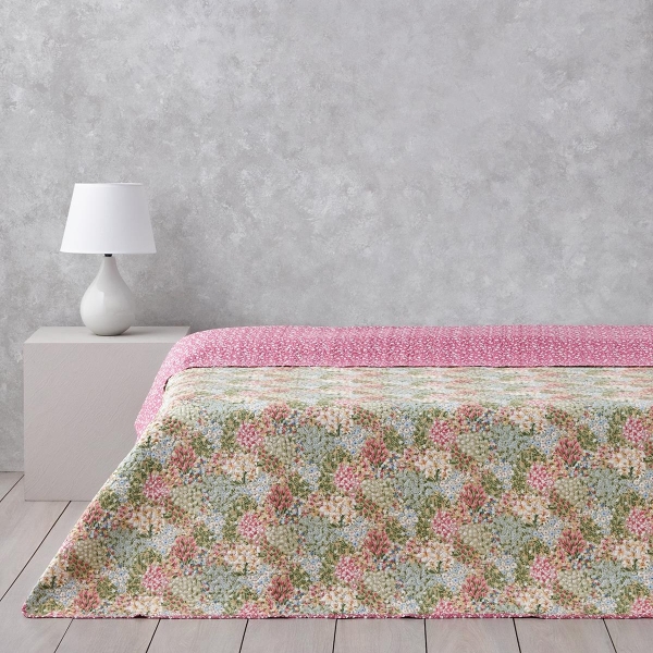 Blossom Bouquet Double Multi-Purpose Bedspread 200x220 cm Pink
