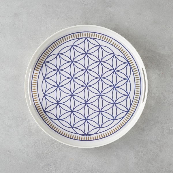 Bluewaves Melamine Tray 35 cm White - Blue