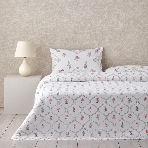 Chamomile Cells Printed Double Pique Set 200x220 cm Yellow