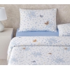 Butterfly Art Printed King Size Pique Set 240x220 cm Blue