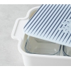 Artistic Garden Melamine 6-Piece Breakfast Set 39x21 cm White - Navy Blue