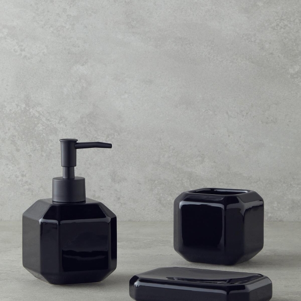 Blaze Ceramic 3 Piece Bathroom Set Black