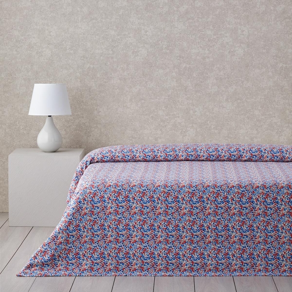 Flower Blast Printed Cotton King Size Pike 240x220 cm Blue