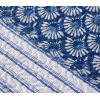 Aquatic Flowers Double Multi-Purpose Bedspread 200x220 cm Navy Blue