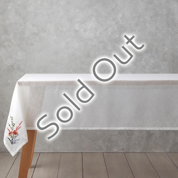 Chimera Polyester Tablecloth 150x200 cm White - Red