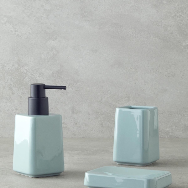 Brenda Ceramic 3 Piece Bathroom Set Light Blue
