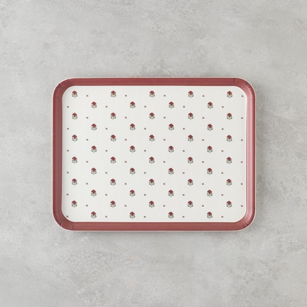 Rosewood Melamine Non-Slip Tray 27x36 cm Red