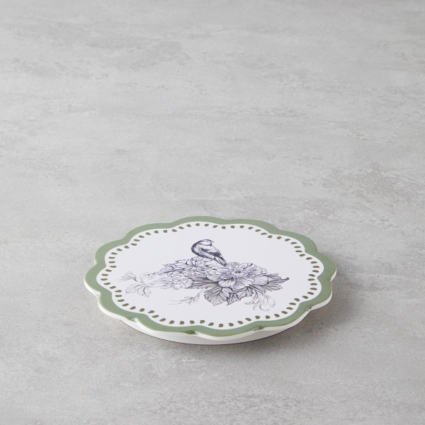 Edenic Melamine Trivet 17 cm White - Green