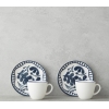 Bonnie Bone Porcelain 4 Piece Coffee Cup Set for 2 People 90 ml Dark Blue
