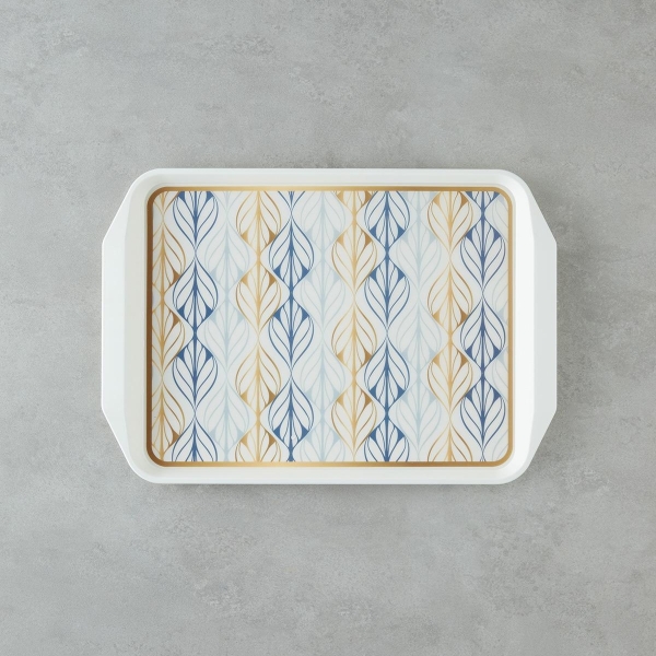 Golden Harmony PP Non-Slip Tray 39x30 cm Navy Blue – Gold
