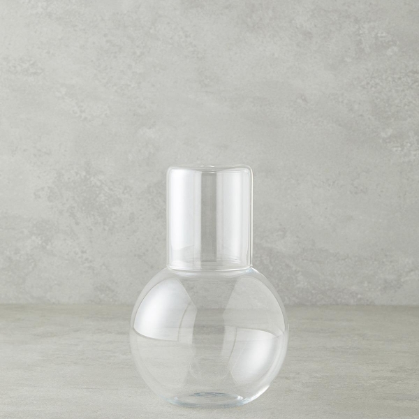 Clear Glass Bedside Pitcher 1300 ml + 300 ml Transparent