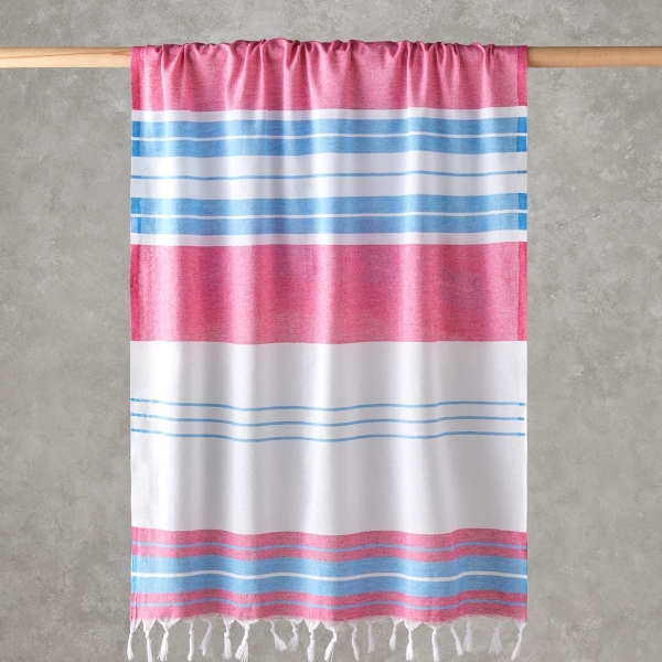 Dolly Regenerated Striped Peshtemal 90x150 cm Fuchsia-Blue