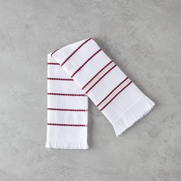Stria Cotton Polyester Drying Cloth 30x50 cm Claret Red