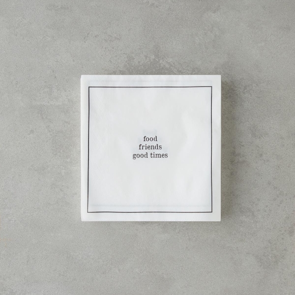 Good Times 20-Pieces Paper Napkins 33x33 cm Black - White