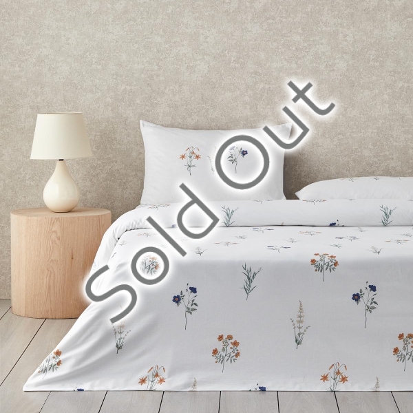 Meadow Magic Cotton Double Duvet Cover Set 200x220 cm Orange-Blue