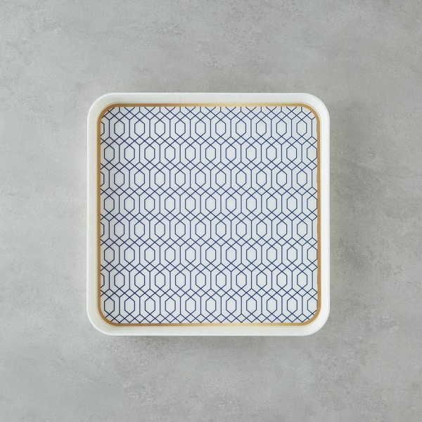 Harmonic Gold PP Non-Slip Tray 34 cm Navy Blue – Gold