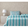 Abstract Flowers Easy Iron Double Duvet Cover Set 200x220 cm Green-Blue