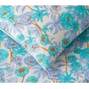 Abstract Flowers Easy Iron Double Duvet Cover Set 200x220 cm Green-Blue