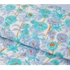 Abstract Flowers Easy Iron Double Duvet Cover Set 200x220 cm Green-Blue