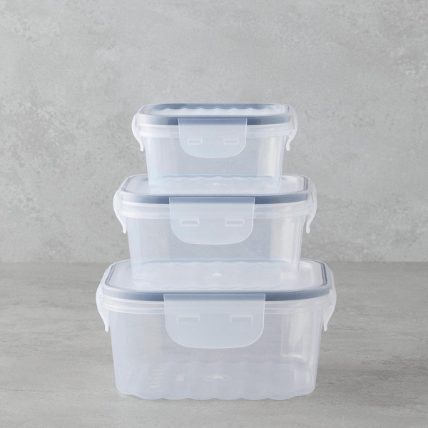 Layla Plastic Storage Container 400-800-1400 ml Transparent
