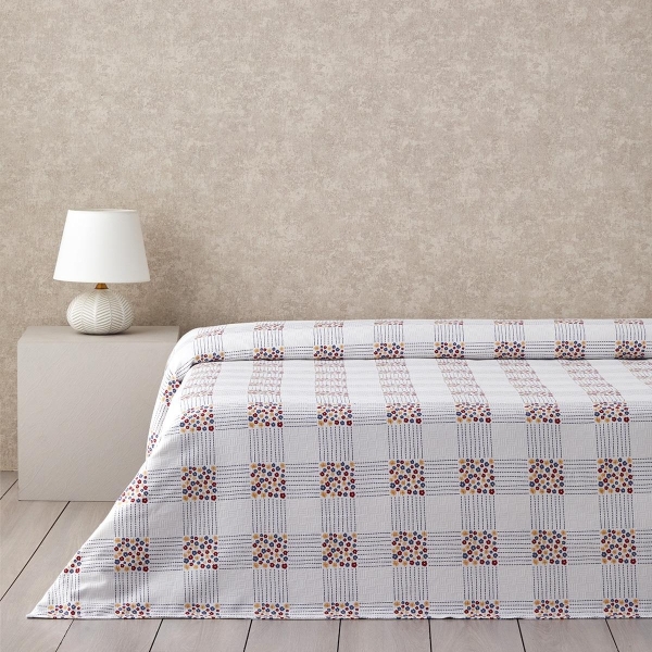 Daisy Plaid Printed Cotton Single Pike 150x220 cm Blue