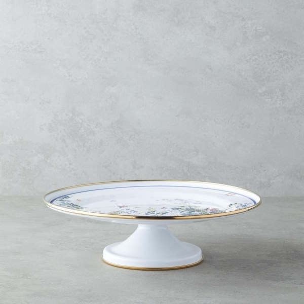 Artistic Flower Enamel Cake Stand 31 cm Colorful