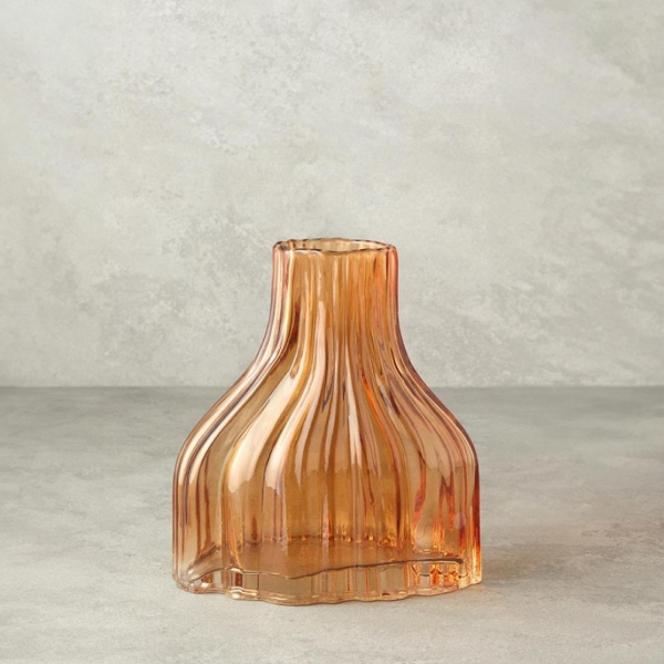 Oliva Glass Vase 19x10.8x21 cm Amber