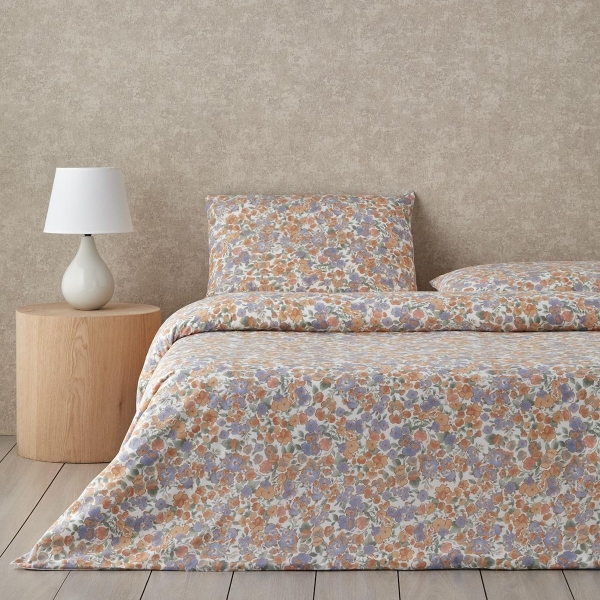 Promise Of Spring Easy Iron Double Duvet Cover Set 200x220 cm Orange