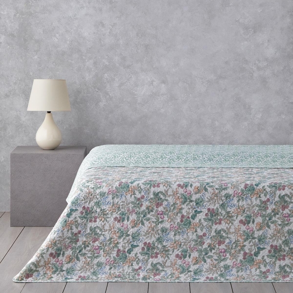 Fruit Fiesta King Size Multi-Purpose Bedspread 240x220 cm Green