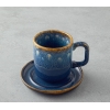Alicent Ceramic 4 Piece Double Coffee Cup Set for 2 People 150 ml Blue