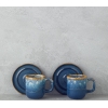 Alicent Ceramic 4 Piece Double Coffee Cup Set for 2 People 150 ml Blue