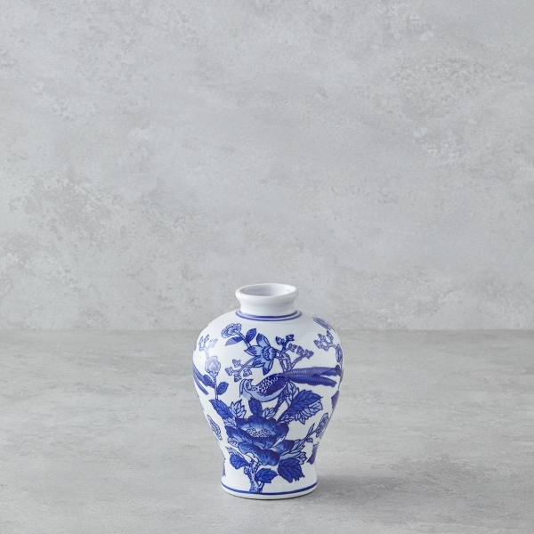 Glance Vase 11.5x11.5x16 cm Blue-White