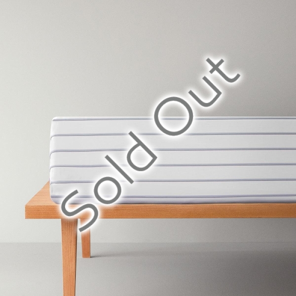 Serene Stripes Cotton Double Fitted Sheet 160x200 cm Navy Blue