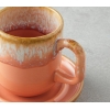Alicent Ceramic 4 Piece Double Coffee Cup Set for 2 People 150 ml Light Orange