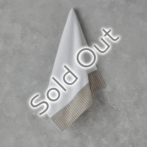 Natural Stripe Cotton Face Towel 50x90 cm White